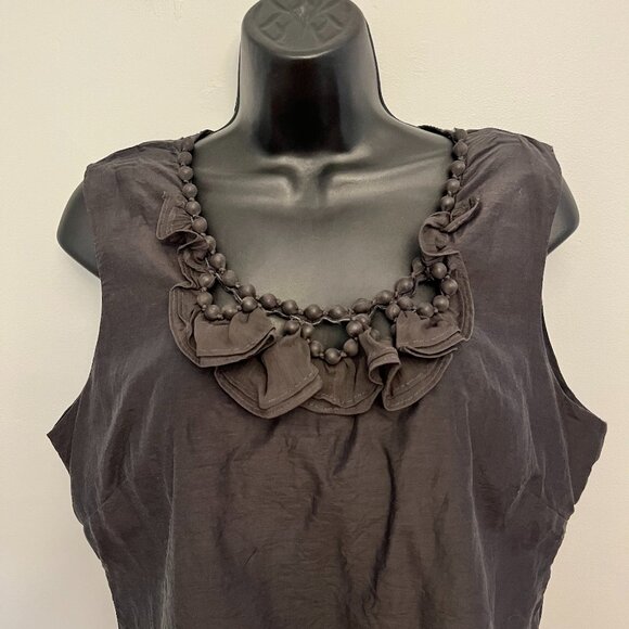 Banana Republic Black Silk Blend Tailored Blouse, Size 14 - Picture 2 of 12